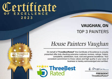 Interior Painters Vaughan certificate